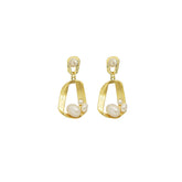 Irregular Inlaid Pearl Personality Earrings for Women