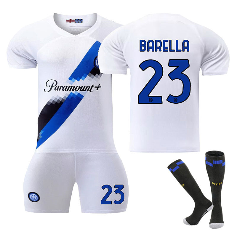 INTER Away Jersey BARELLA #23 Soccer Jersey Kids Adult 3-Pieces Jersey Kits