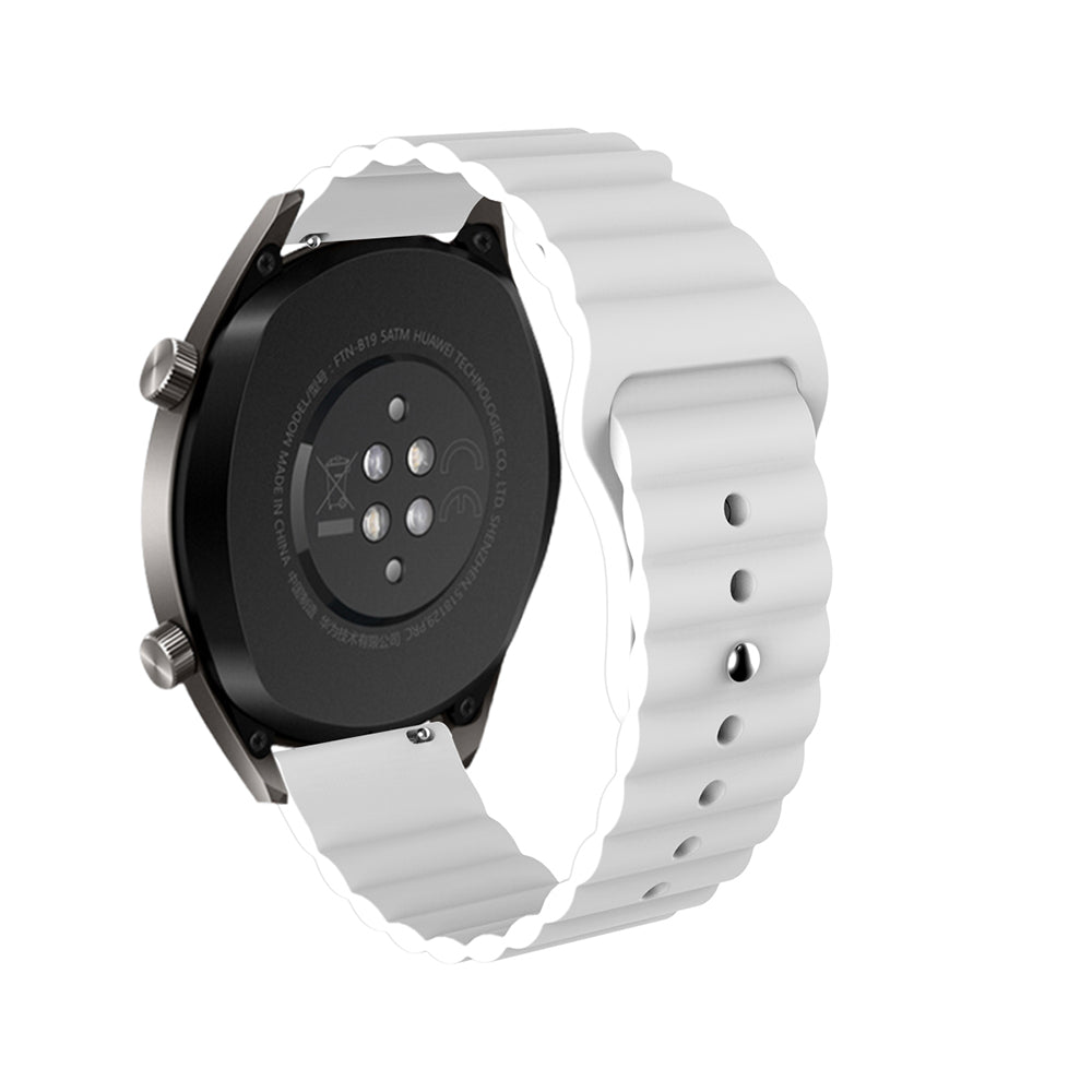 Wave Style Silicone Watch Band For Samsung Galaxy Watch 42/46mm Gear S3 Frontier/Classic(White)