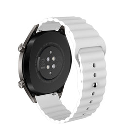 Wave Style Silicone Watch Band For Samsung Galaxy Watch 42/46mm Gear S3 Frontier/Classic(White)