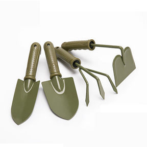 Home & Living4 Piece Garden Tool Set Carbon Steel Garden Tool Lightweight Soft Ergonomic Handle Grip Non-Slip  -Olive Green