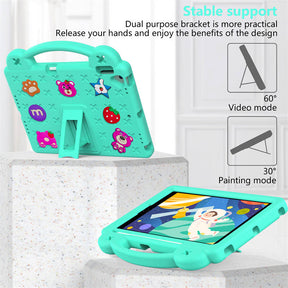 Strawberry iPad Case Silicone Shockproof with Handle for iPad 10.2 inch 2021/2020/2019-MintGreen