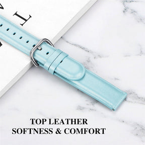 D Buckle Leather Watch Band For Samsung Galaxy Watch 42/46mm Gear S3 Frontier/Classic(Sky Blue)