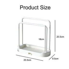 Kitchen Drain Rack Tray for Sponge Dishcloth Brush Storage-White