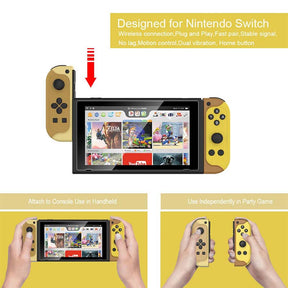 Joy Cons Controller with Dual Vibration for Switch Nintendo-Yellow