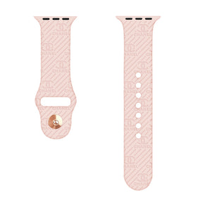 Engraved Watch Band Soft Silicone Luxury Pattern for Apple Watch-Pink