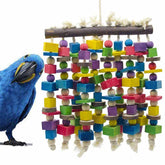 Multicolor Natural Wood Block Bird Parrot Chew Toy