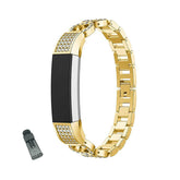 BZ Bling Stainless Steel Alta Watch Band Adjustable Wristband Replacement Watch Strap for Fitbit Alta/Alta HR For Women-Gold