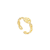 Letter Chain Rings Adjustable Opening Rings for Women Girls-M