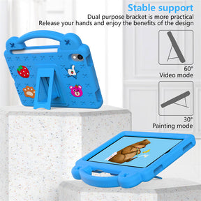 Strawberry iPad Mini 6 Case 8.3 Inch Shockproof Cover with Handle Band Shoulder Strap-SkyBlue