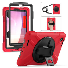 Tablet Case Heavy Duty with Swivel Stand for Lenovo Tab M8 4th Gen-Red