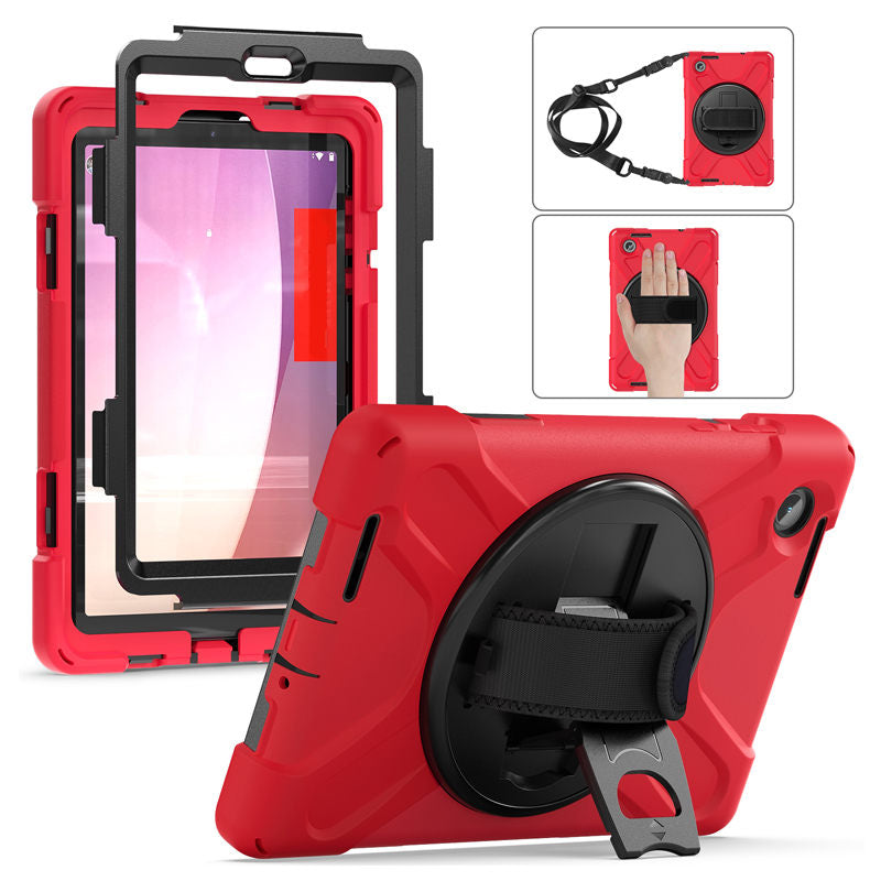 Tablet Case Heavy Duty with Swivel Stand for Lenovo Tab M8 4th Gen-Red