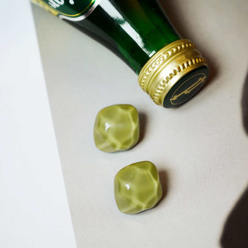 Cute Irregular Marble Resin Stud Earrings-Green