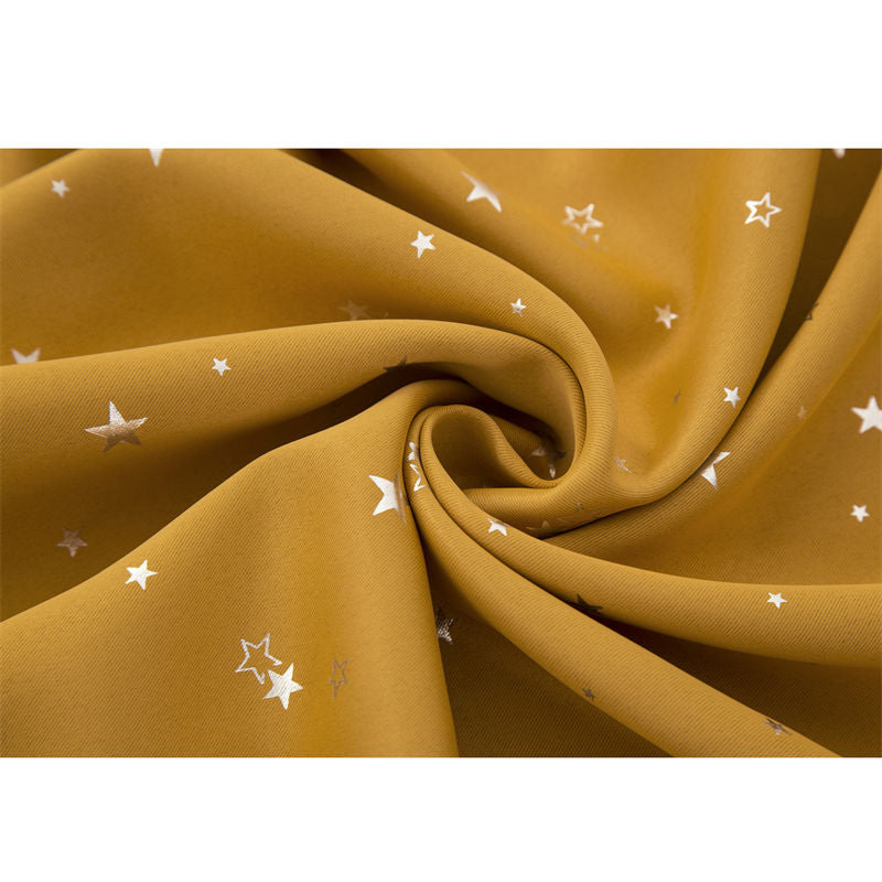 Rod Pocket Star Blackout Roman Curtain Tie Up Small Window Curtain 46X63In-Gold