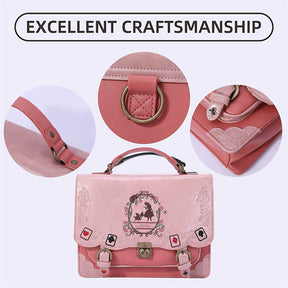 Women Vintage Messenger Bag Lolita Cute Handbags for Girls-Pink