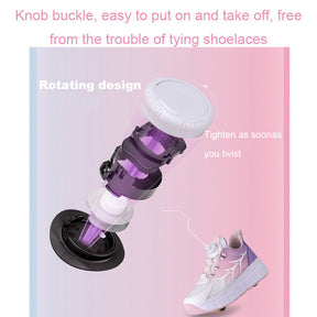 Kids Fashion Double Wheel Roller Skate Shoes Sneakers for Boys Girls-Pinkpurple