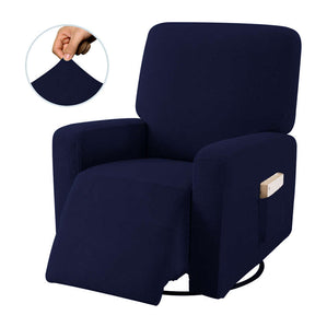 Recliner Stretch Sofa Slipcover Sofa Cover 4-Pieces Furniture Protector Couch Soft-Navy