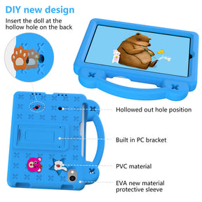 Strawberry iPad Mini 6 Case 8.3 Inch Shockproof Cover with Handle Band Shoulder Strap-SkyBlue