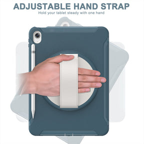 Tablet Case For iPad 10th with 360¡ã Kickstand/Hand Strap Shockproof-Blue2
