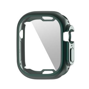 TPU Anti-Scratch Protective Case with Screen Protector for Apple Watch Ultra 49mm-Official Green