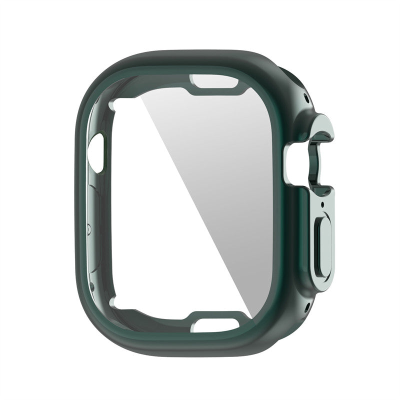 TPU Anti-Scratch Protective Case with Screen Protector for Apple Watch Ultra 49mm-Official Green