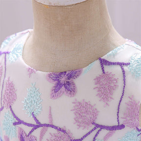 Toddler Pageant Flower Girl Lace Dress Little Girls Party Wedding Formal Dresses-LightPurple