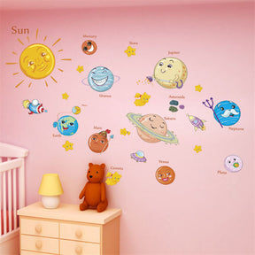 Kids Room Wall Art Decor Cartoon Removable Planet Solar System DIY Home Wall Stickers