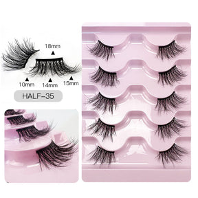 Half Lashes Natural Looking Cat Eye Fluffy 3D Curly False Eyelashes-35