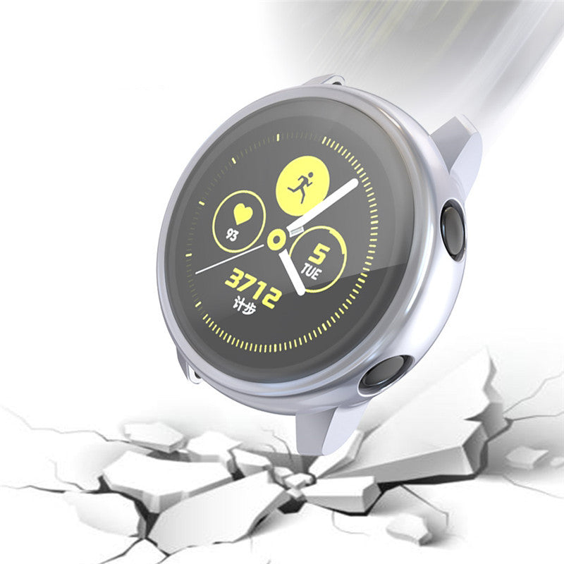 TPU Soft Slim Plating Full-Around Protective Watch Case Cover For Samsung Active-Gray