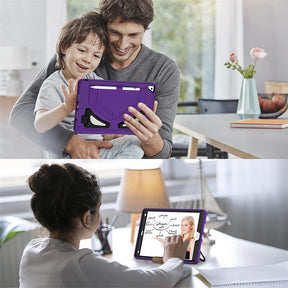 Protective Cover for Samsung Tab A8 with Kickstand Kids Friendly-PurpleBlack