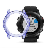 TPU Transparent Frame Case For Garmin Fenix 5X-Blue