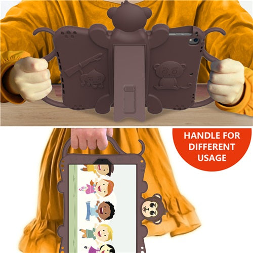 Monkey iPad Case Cartoon Kids Safe Anti-fall Protective Cover For Samsung Galaxy Tab A 8.4inch£¨2020£©T307-Brown