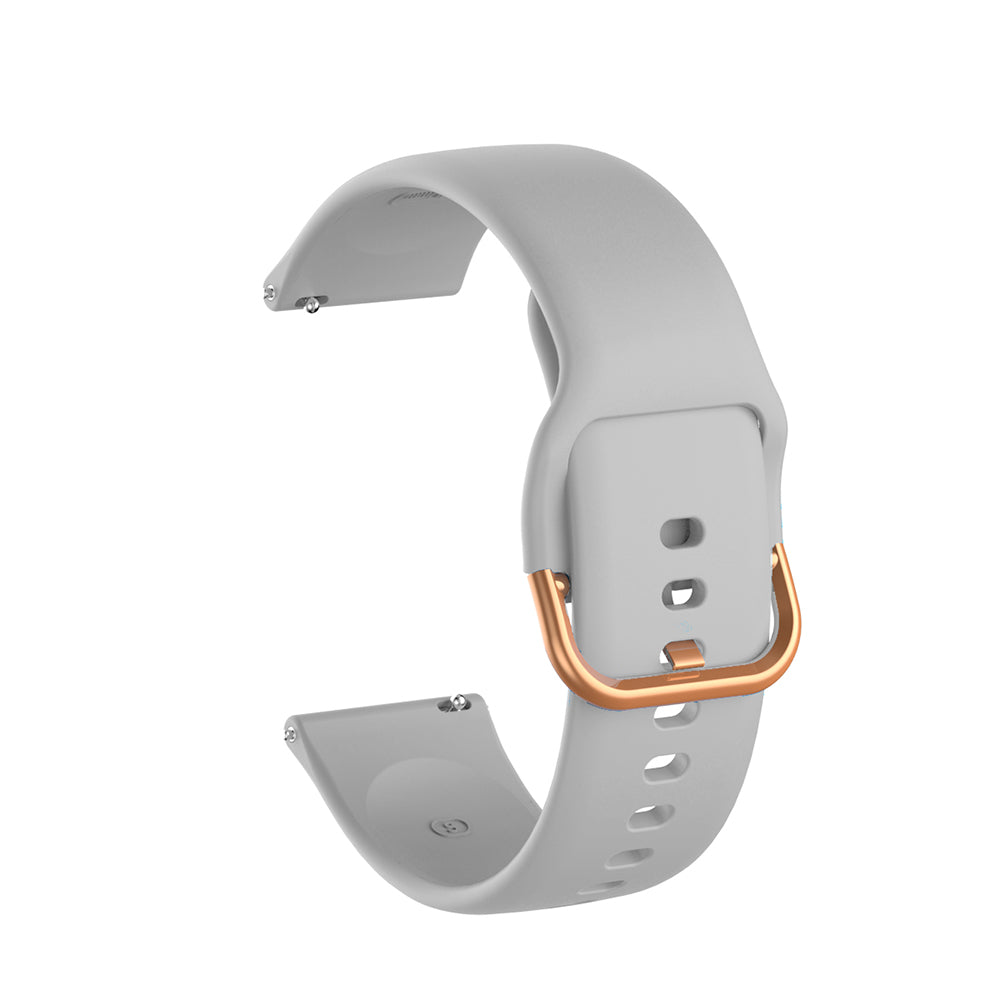 Color Silicone Watch Band Rose Gold Stainless Steel Buckle For Samsung Gear S2 Classic Samsung Galaxy Watch 42mm(Gray)