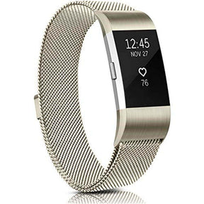 Stainless Steel Magnetic Strap For Fitbit Charge 2 Replacement Bracelets Milanese-Champagne