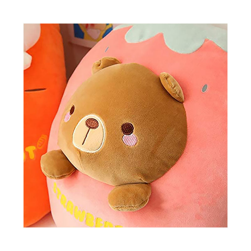 Bear Plush Stuffed Animal Pillow-Cute Strawberry Squishy Hugging Plushie-Gifts for Kids