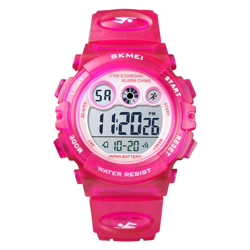 Girls Waterproof Electronic Multi Function Outdoor LED Watches-RoseRed