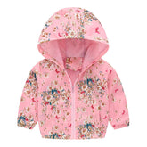 Boys Girls Cartoon Print Zip Lightweight Jacket Hooded Coats Casual Windbreaker-37