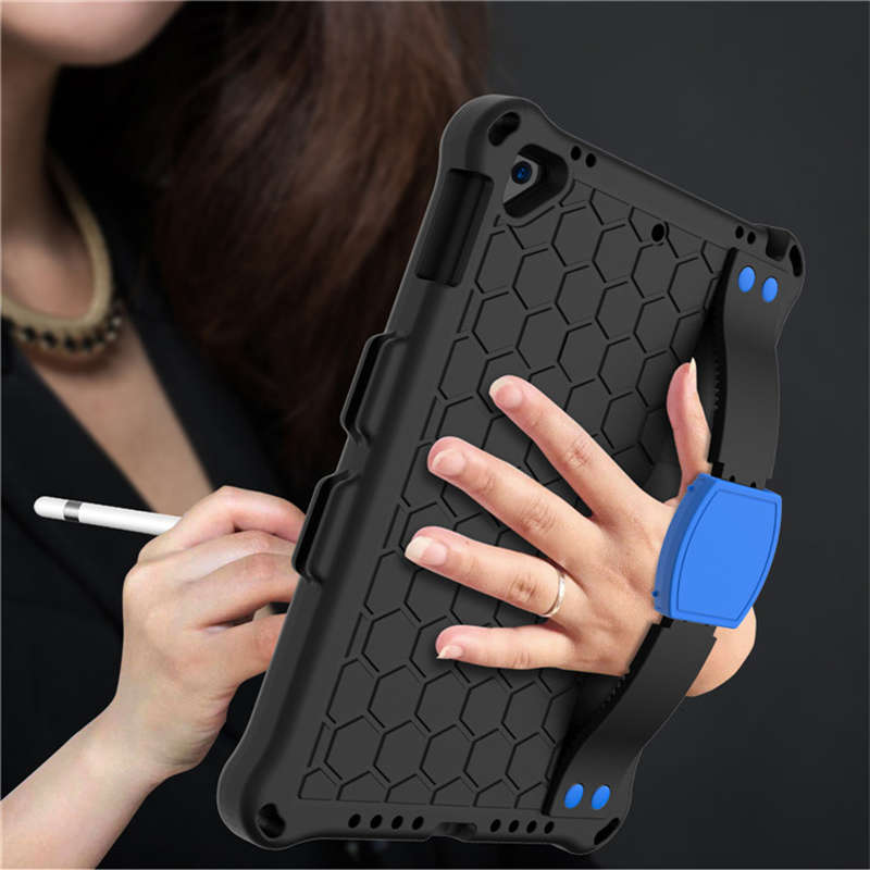 Hive iPad Case For iPad 5/6/Pro 9.7/iPad9.7 Durable Stand Cover With Shoulder Strap-BlackBlue