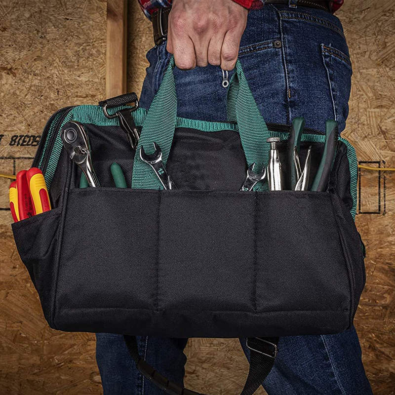 Portable Tool Bag with Waterproof Construction and Multiple Pockets