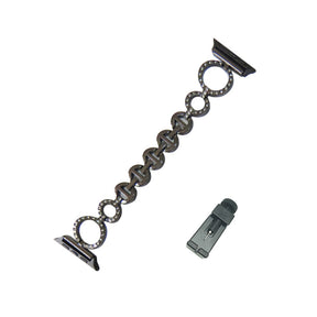 O Shape Watch Band Business Stainless Steel Wristbands for Apple IWatch Series SE/1/2/3/4/5/6 For Women-Black