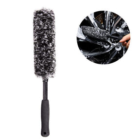 Metal Free Wheel Cleaner Brush Highly Absorbent Tire Brush for Cleaning Tires and Rims-Black