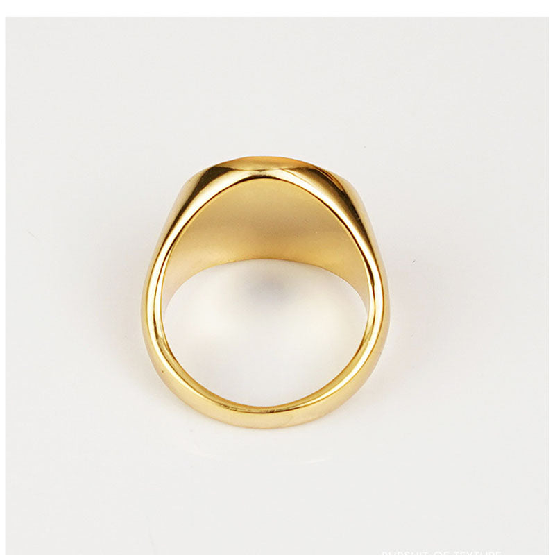 Gold Round Sunshine Pattern Ring For Women
