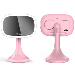 Makeup Mirror Led Dressing Table Mirror with 10X Magnifying Glass-Pink