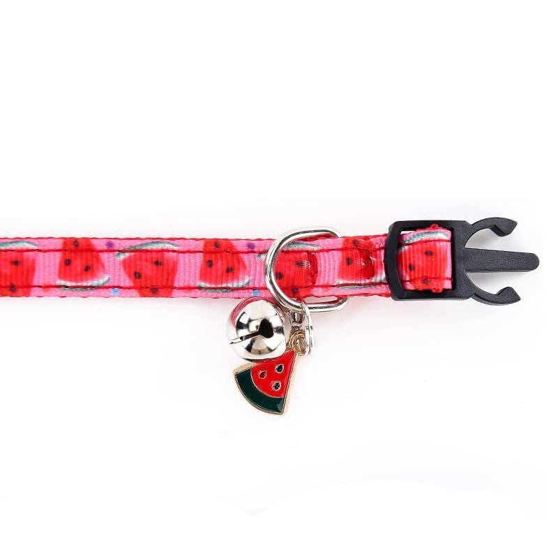 Breakaway Cat Collar with Bell Safety Adjustable Cat Collars-Watermelon