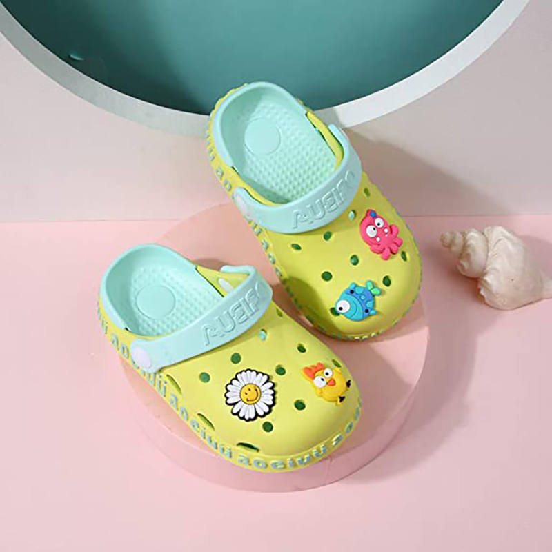 Toddler Sandals Boys Girls Cute Cartoon Kids Slippers-Yellow