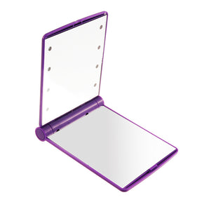 Home & LivingPortable LED Lighted Travel Makeup Mirror-Purple
