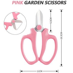 Professional Garden Scissors Teflon Coating with Comfort Grip Handle,Garden Plants Pruning Tool -Pink