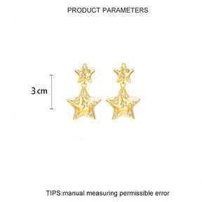 Pair Of Fashion Pentagram Crystal Earrings For Women