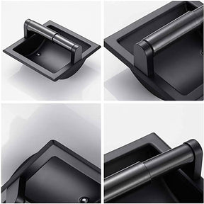 Recessed Toilet Paper Holder Stainless Steel Roll Paper Holder-Black