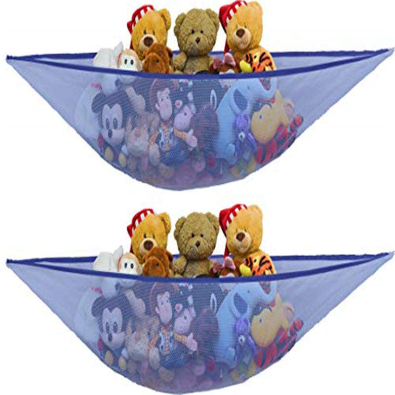 2 Packs Stuffed Animals Jumbo Toy Storage Hammock-Blue